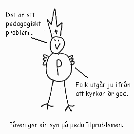 Påven ger sin syn på pedofilproblemen. - Det är ett pedagogiskt problem... Folk utgår ju ifrån att kyrkan är god.